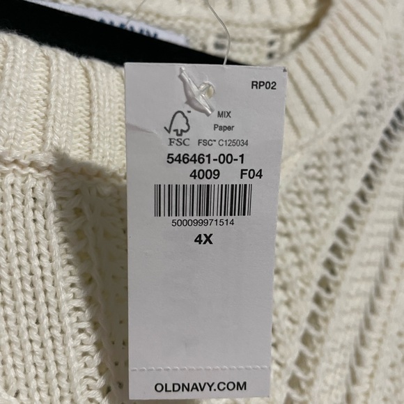 Old Navy NWT Cropped Chevron Open-Knit Sweater - Picture 3 of 7